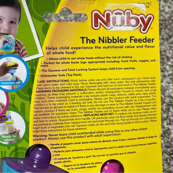 Nuby 2-Pack Nibbler Mesh Feeders 10+ Months Detachable Net, BPA Free NEW - Picture 4 of 4